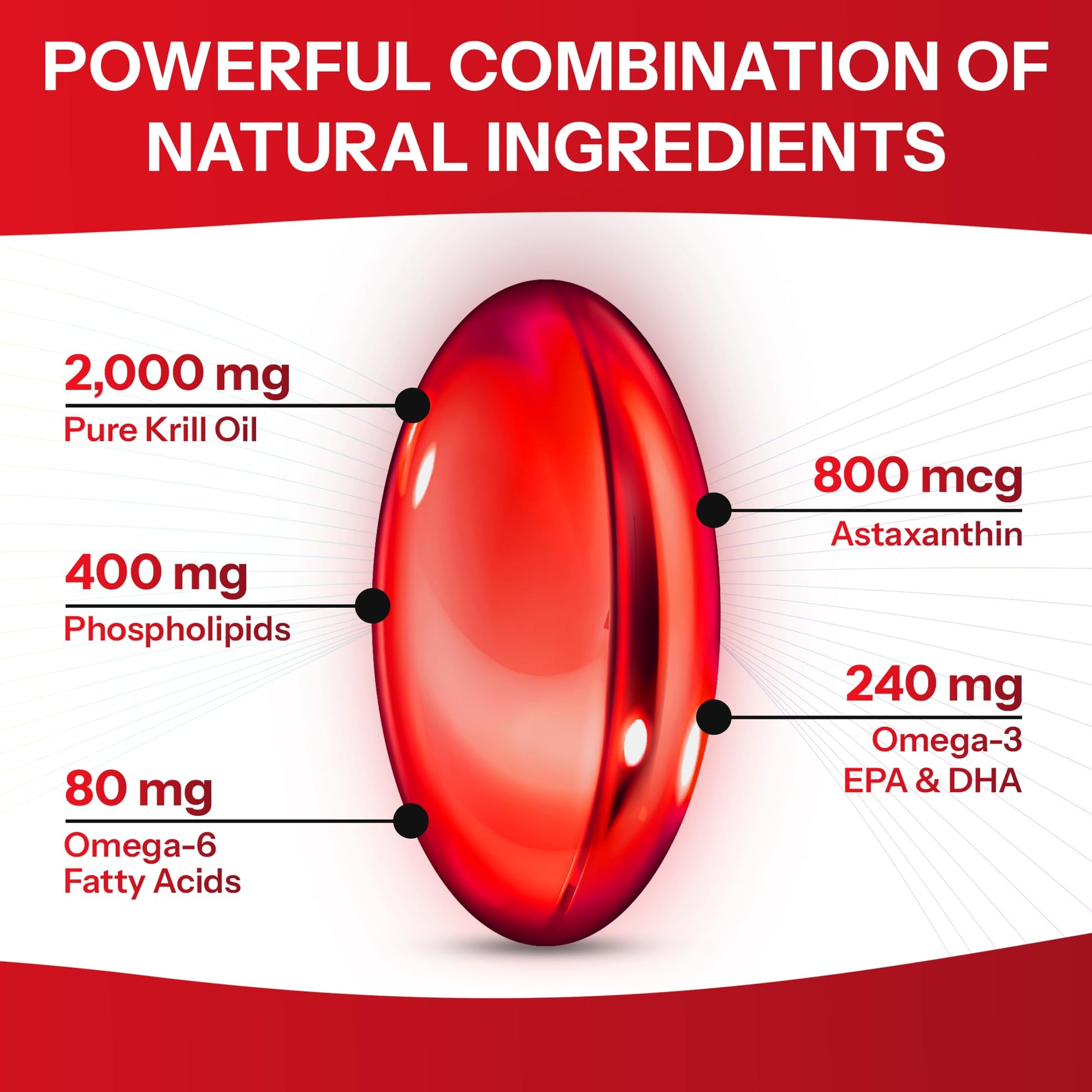 Premium deep ocean sourced pure krill oil softgels for enhanced brain health.