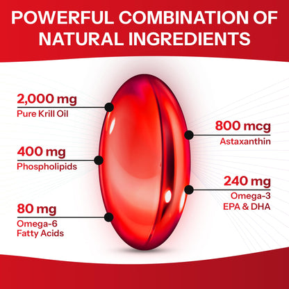 Premium deep ocean sourced pure krill oil softgels for enhanced brain health.