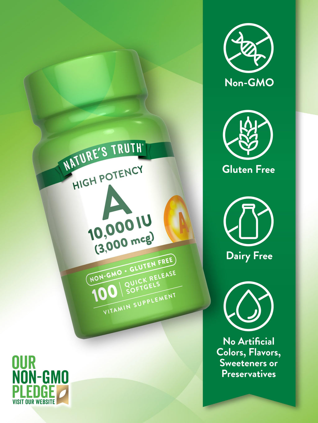 Nature's Truth 100 count softgels bottle profile angle