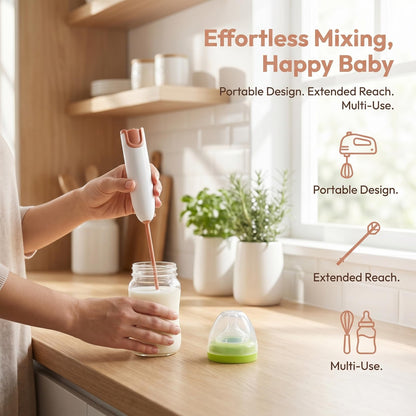 Wakauto portable drink stirrer packaged view with dual mixing rods.