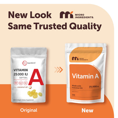 Micro Ingredients Vitamin A 500 count label details
