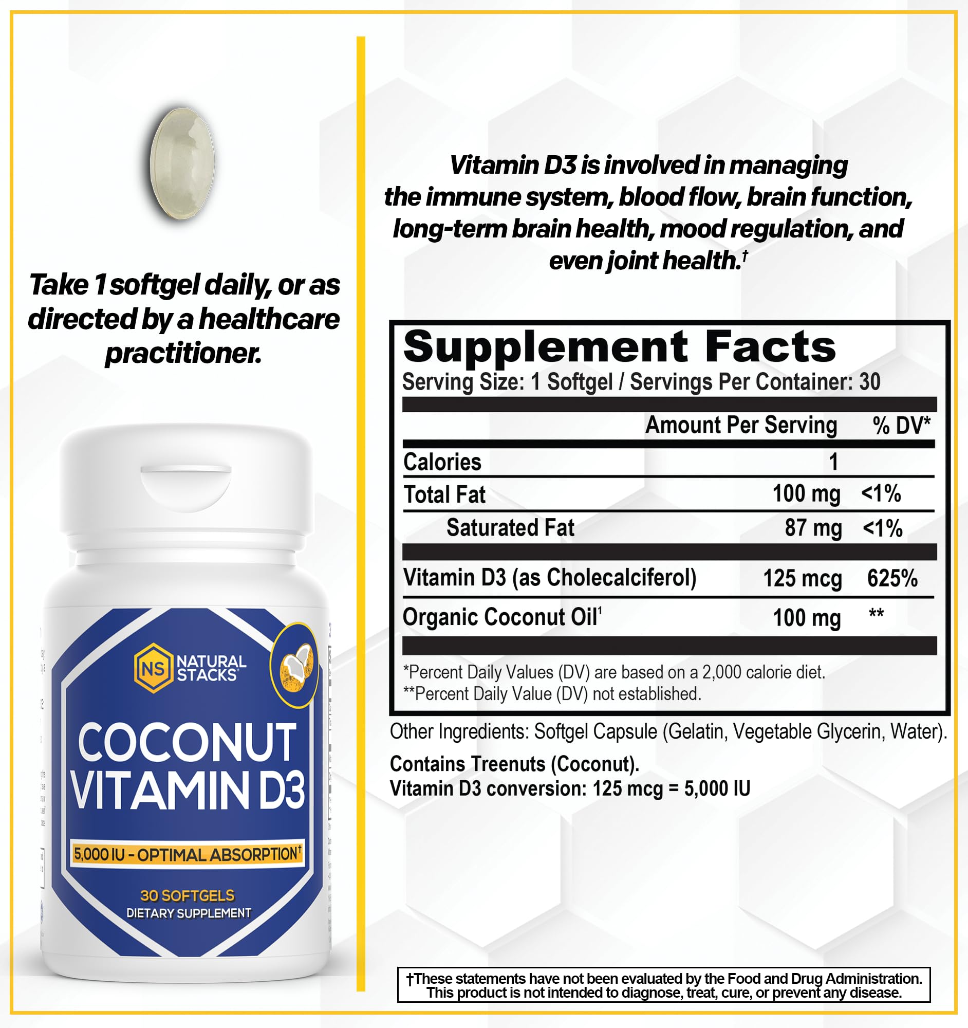 Natural Stacks Max DHA Krill Oil supplement facts panel showing EPA and DHA dosage.