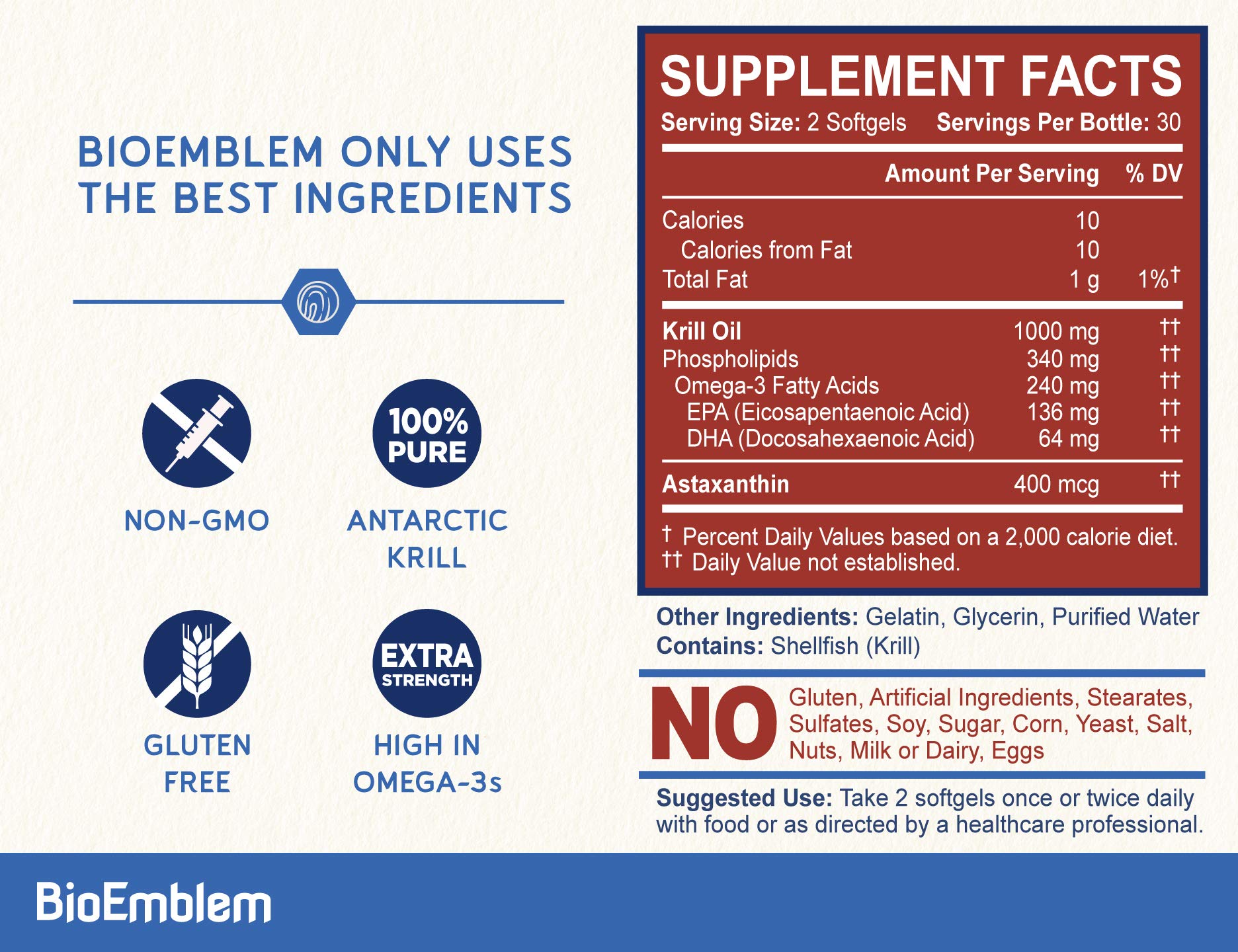 Premium Antarctic krill oil capsules for heart and joint health support