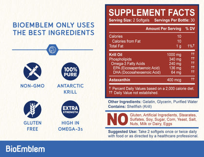 Premium Antarctic krill oil capsules for heart and joint health support
