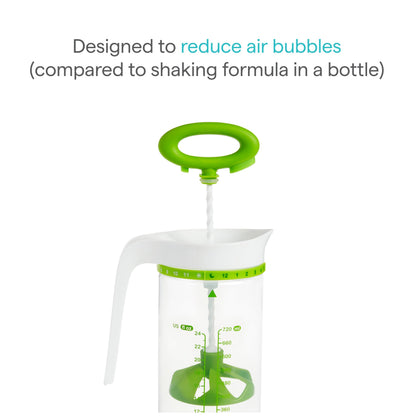 BPA free Munchkin formula mixing pitcher components disassembled for easy cleaning.