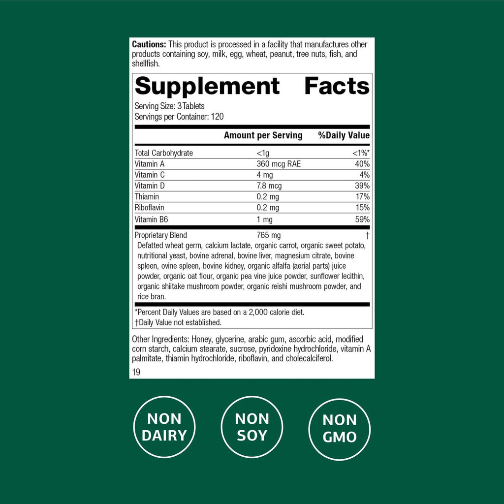 Standard Process Catalyn 360 tablets label details