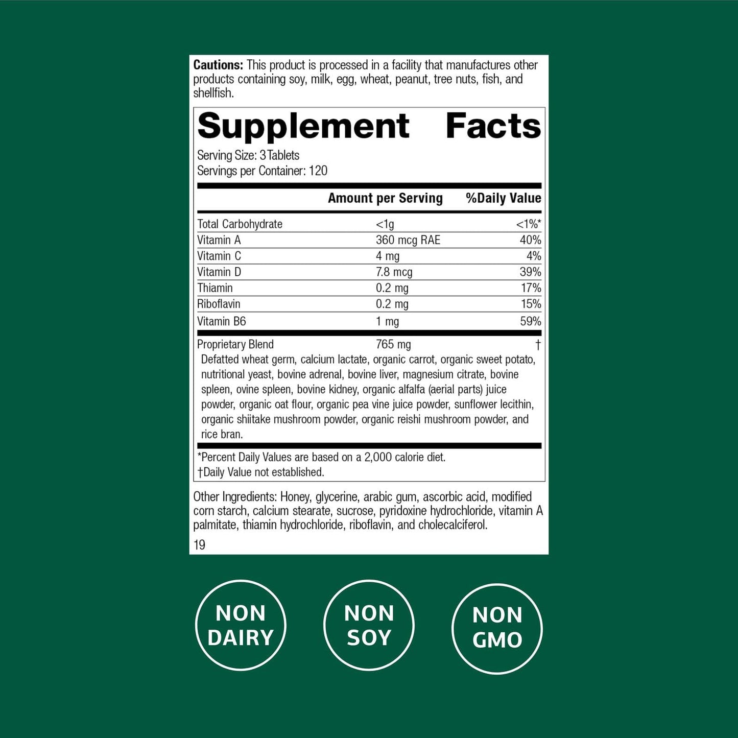 Standard Process Catalyn 360 tablets label details