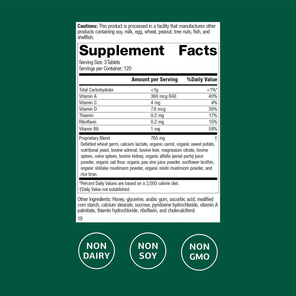 Standard Process Catalyn 360 tablets label details