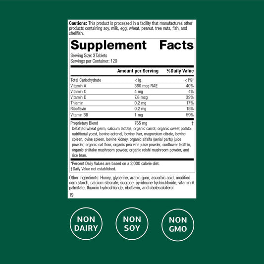 Standard Process Catalyn 360 tablets label details