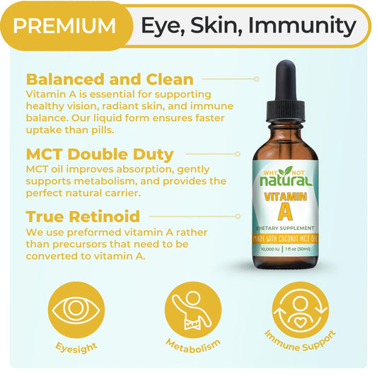 Why Not Natural Vitamin A liquid supplement dropper packaging