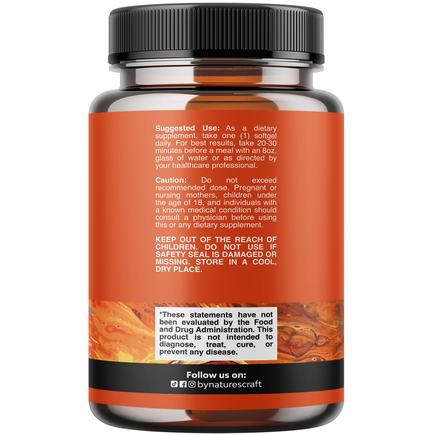Natures Craft Antarctic Krill Oil 120 softgels supplement facts label detailing EPA and DHA content