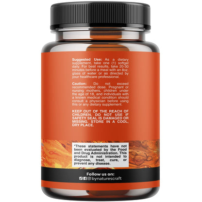 Natures Craft Antarctic Krill Oil 120 softgels supplement facts label detailing EPA and DHA content