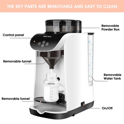 BabyEXO smart milking machine for baby showing water tank and powder container