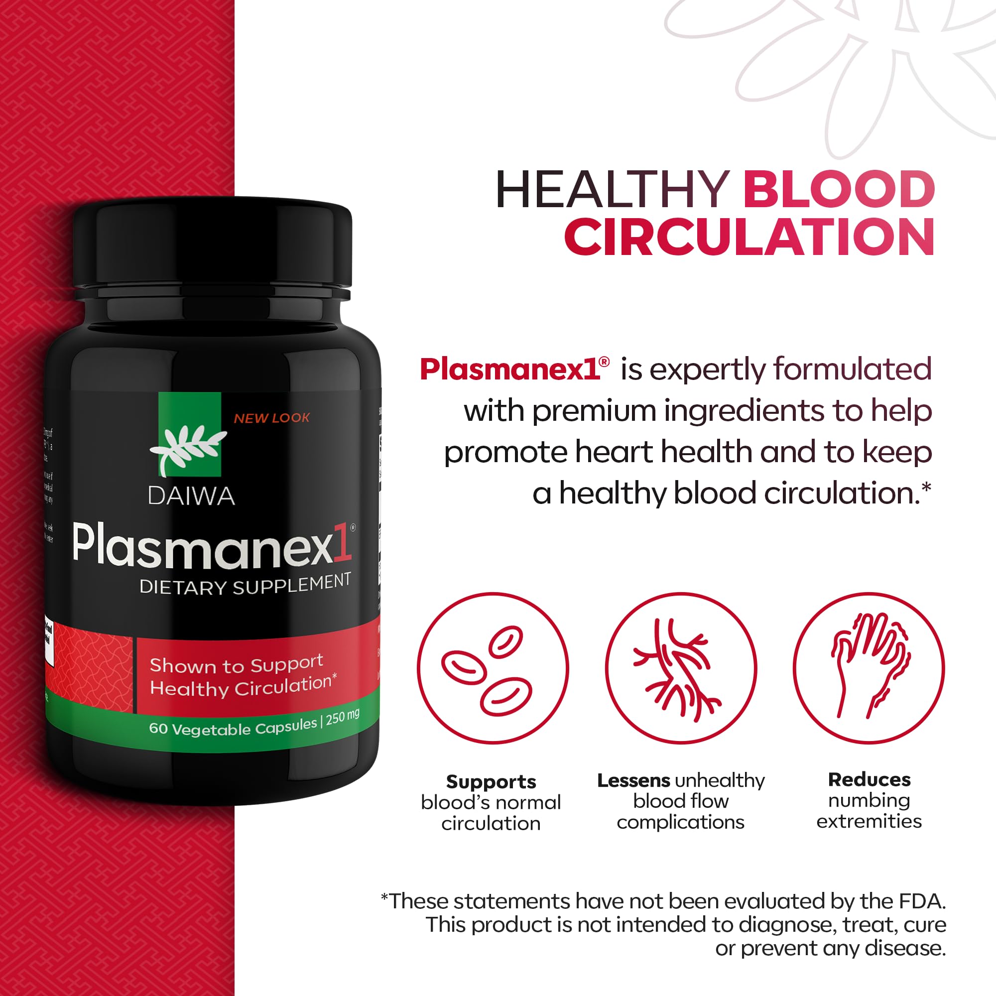 Daiwa Health Development Plasmanex1 60 vegan capsules supplement facts label