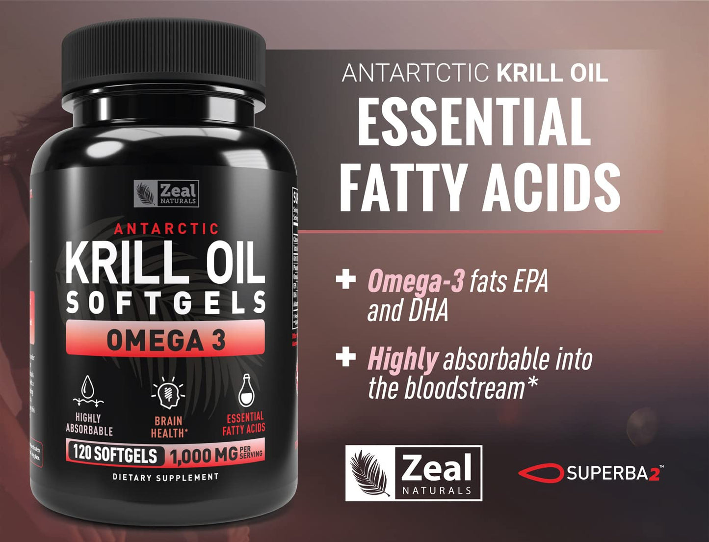 High absorption marine phospholipid softgels by Zeal Naturals for joint health.