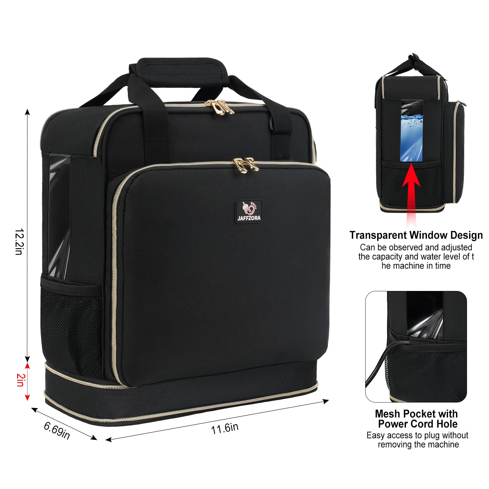 Insulated travel bag with shoulder strap for baby formula mixer machine