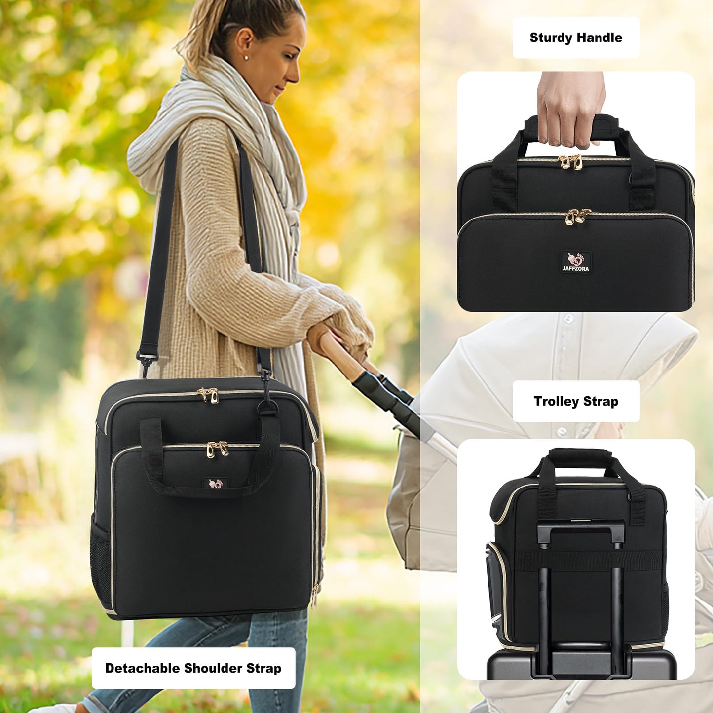 Premium formula maker organizer case with luggage trolley strap handle