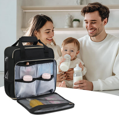 Water resistant baby mixer machine bag showing external power cord port