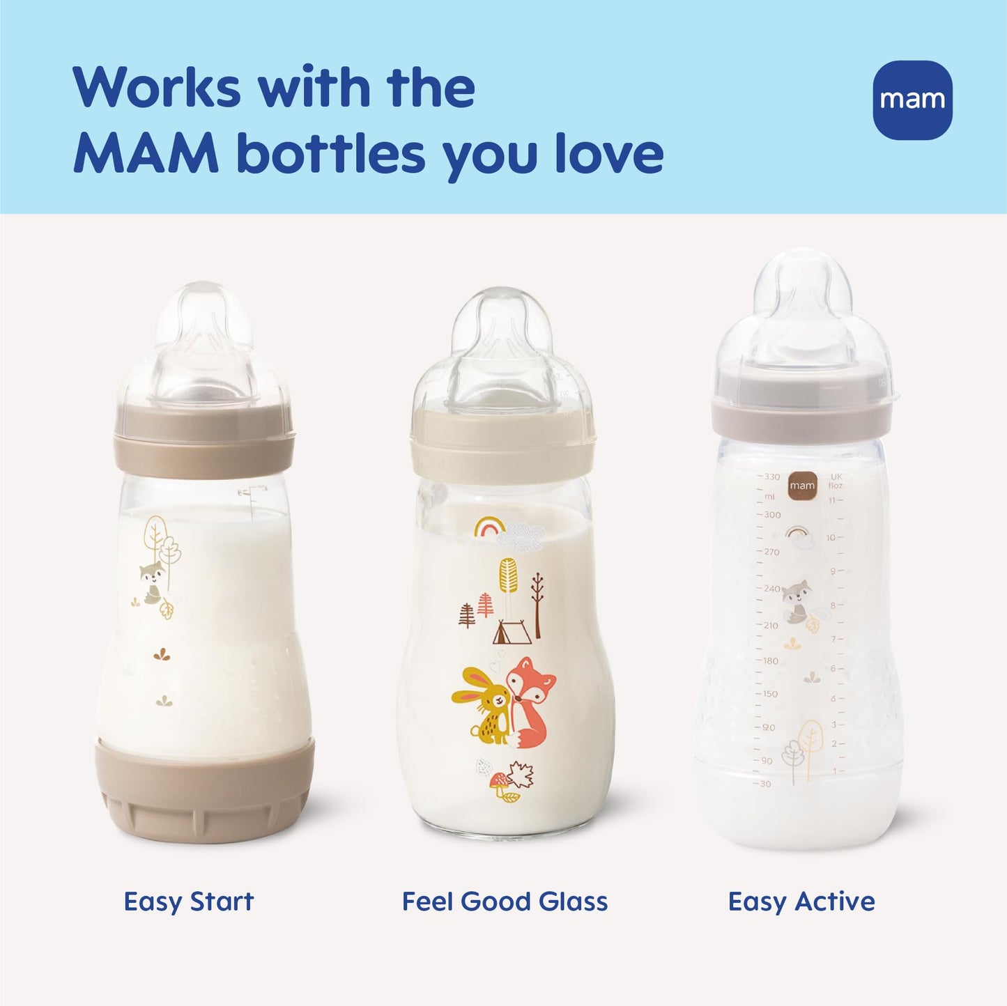 Side angle of the compact flat MAM formula storage box ideal for diaper bags.