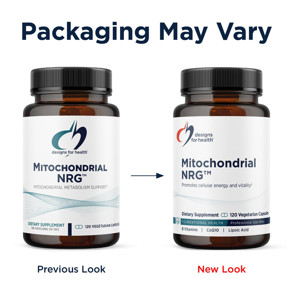 Close up of vegetarian capsules of Mitochondrial NRG cellular health supplement