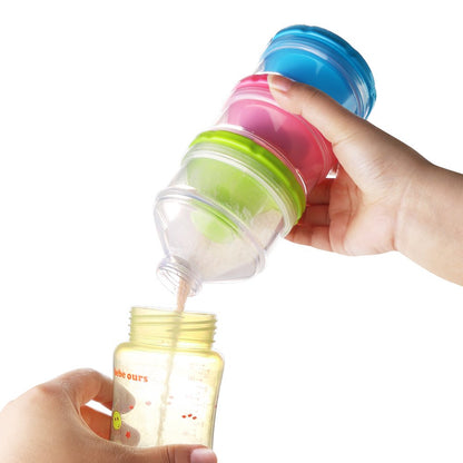 Accmor travel container holding baby snacks and fruits inside separate compartments
