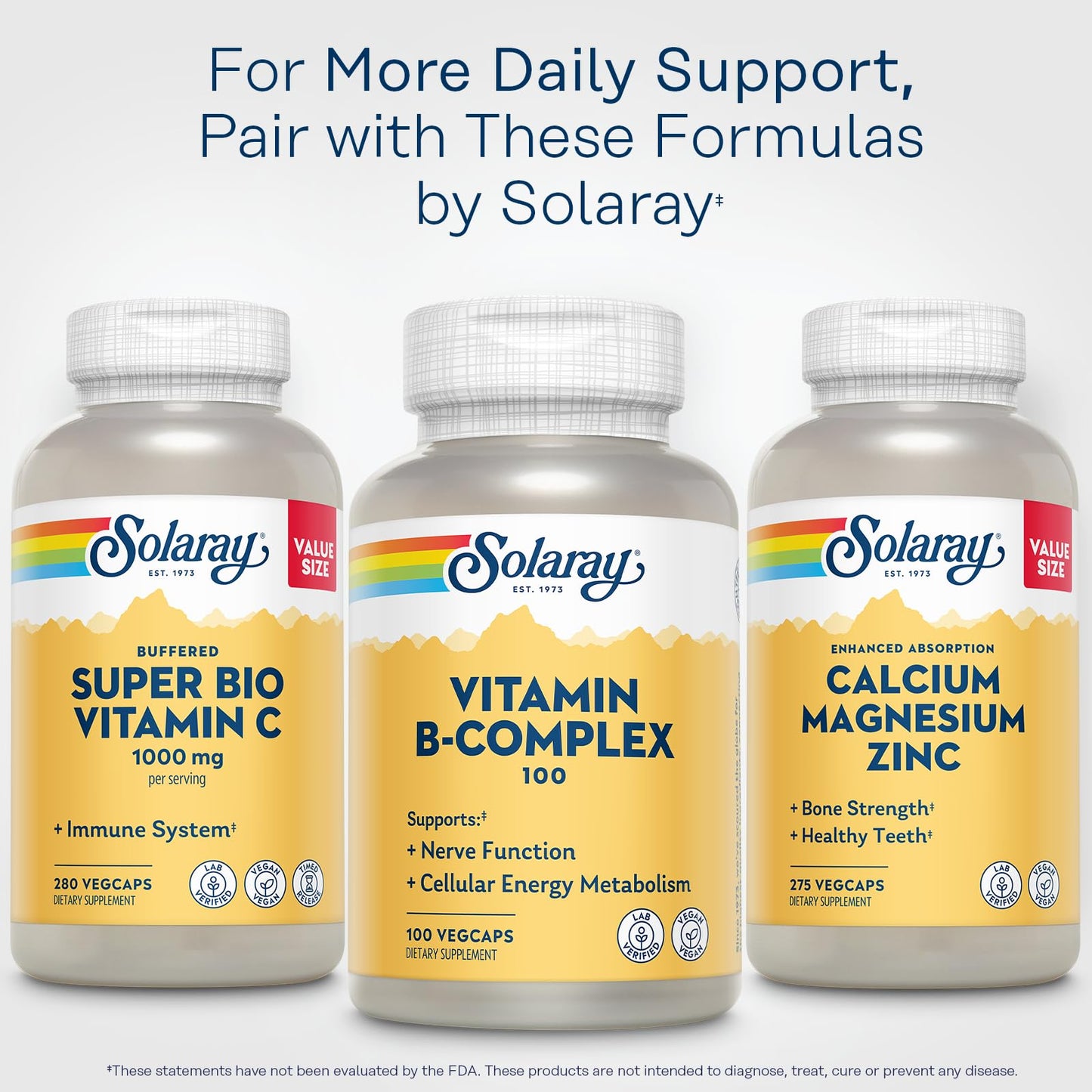 Solaray Vitamin B Complex lifestyle image demonstrating clean and premium health supplement sourcing