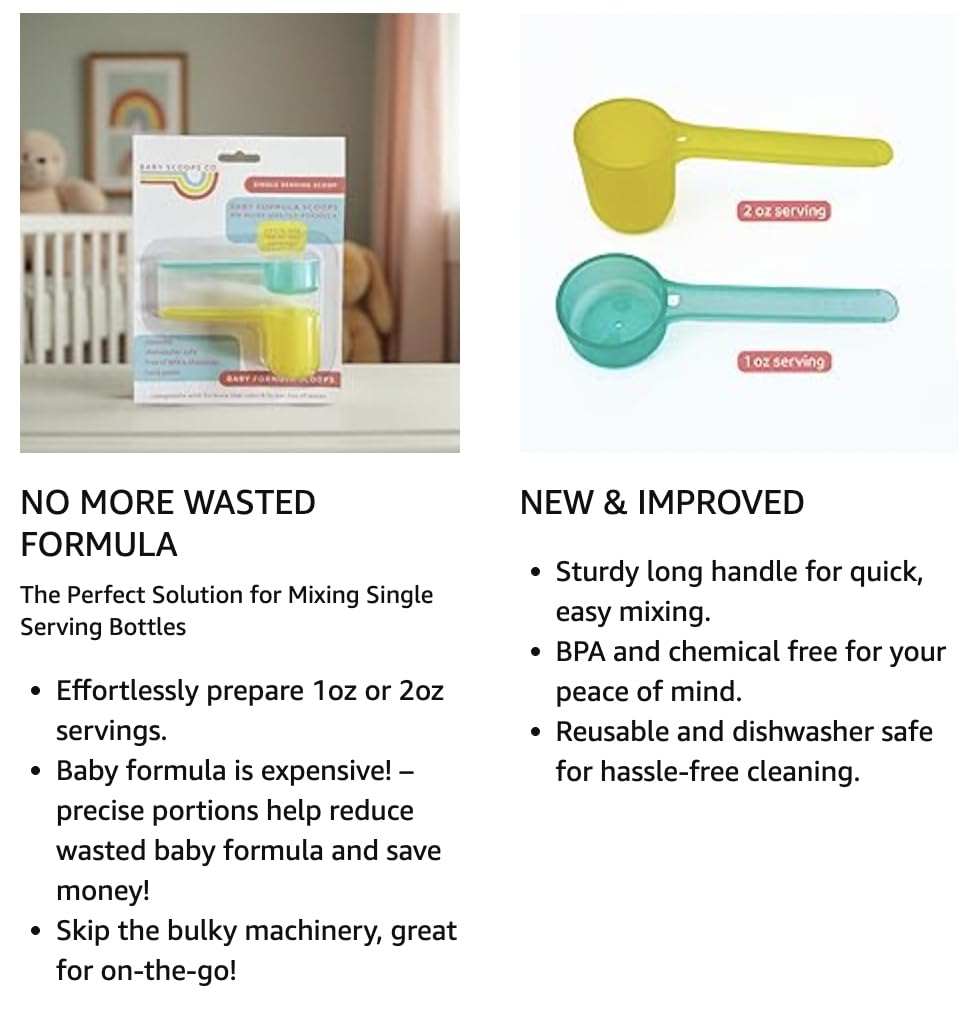 Safe food grade material construction details of the newborn formula dispenser scoop