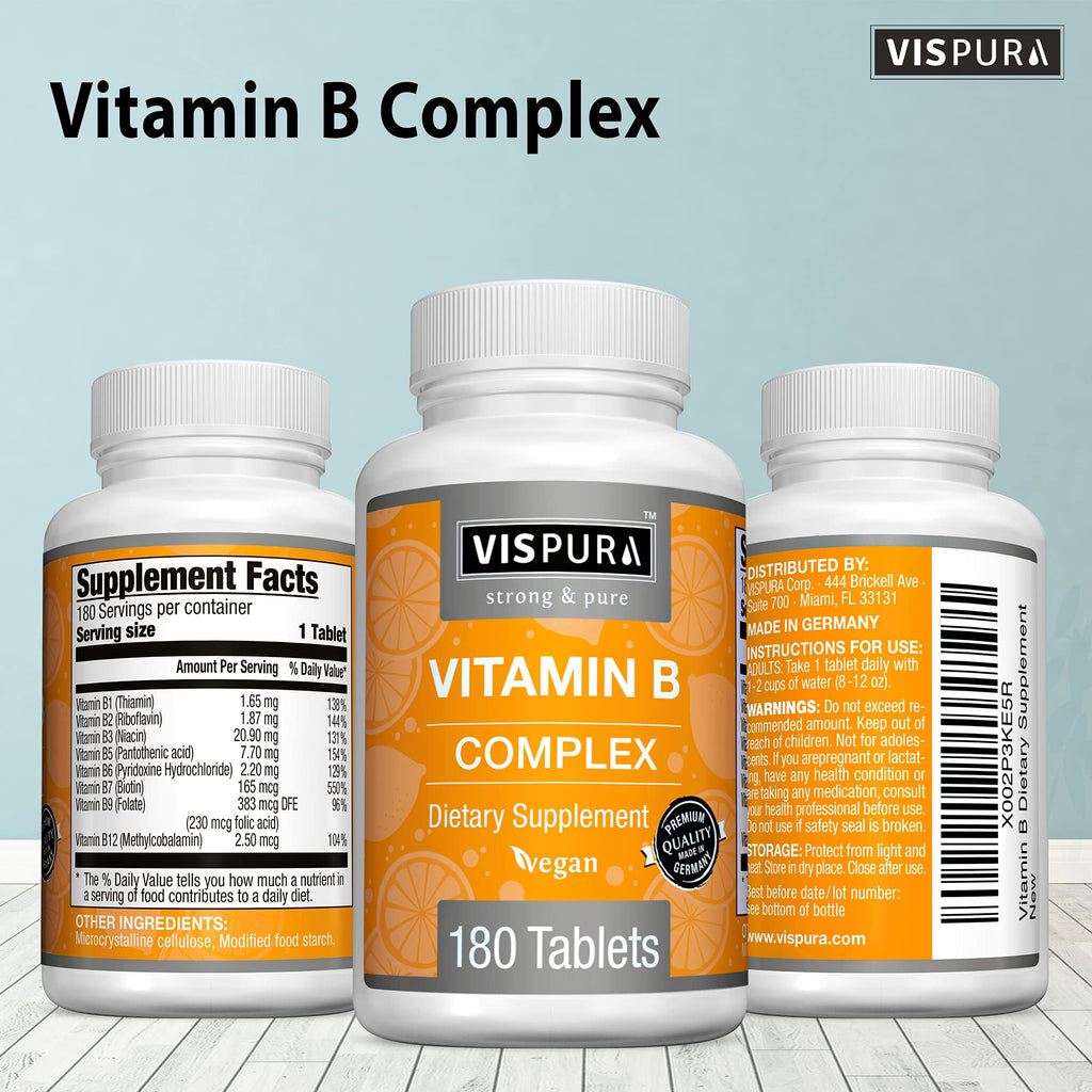 Premium German-manufactured Vispura B-complex 180 tablet supply for optimal vitality.