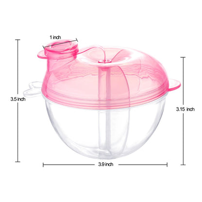 Accmor baby formula dispenser pink variant displayed with packaging showcasing food grade materials.