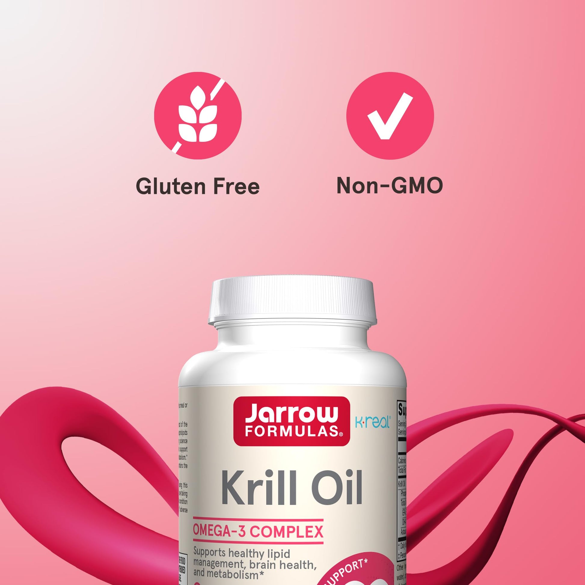 Antarctic krill oil with astaxanthin 1200 mg serving layout showcasing softgel clarity