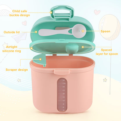 Transparent measurement scale on the side of Accmor 240 grams baby formula container