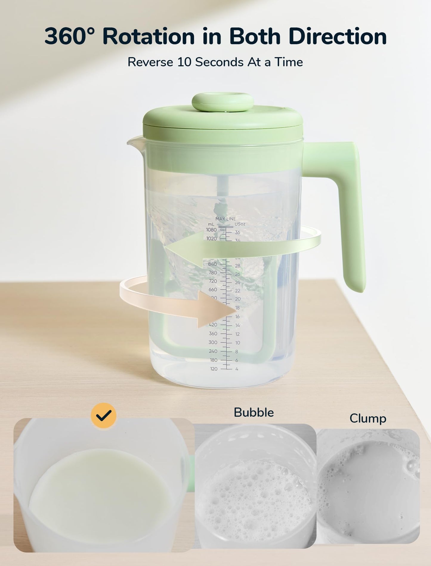 NehNeh Baby bidirectional automatic milk mixer close up view