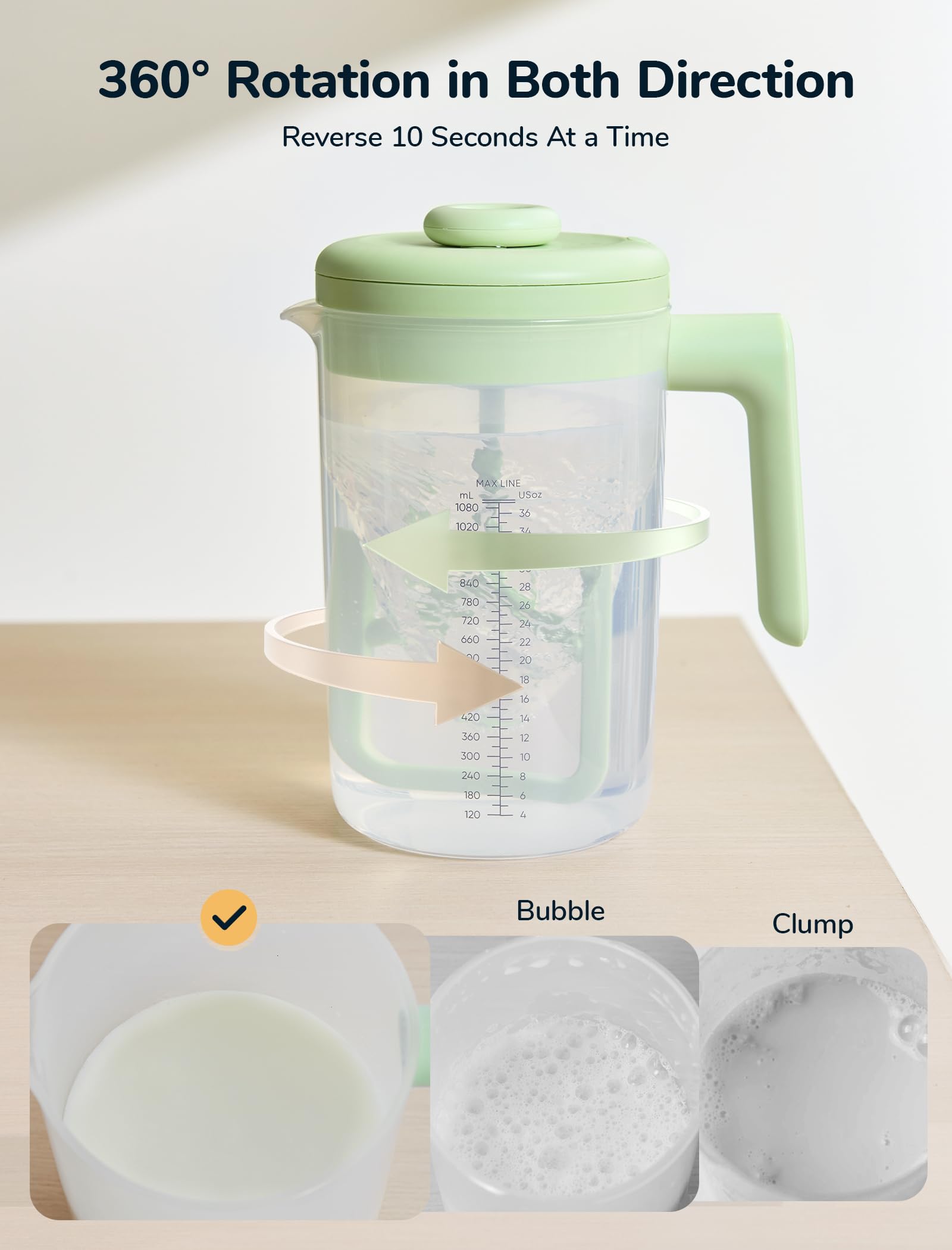 NehNeh Baby bidirectional automatic milk mixer close up view