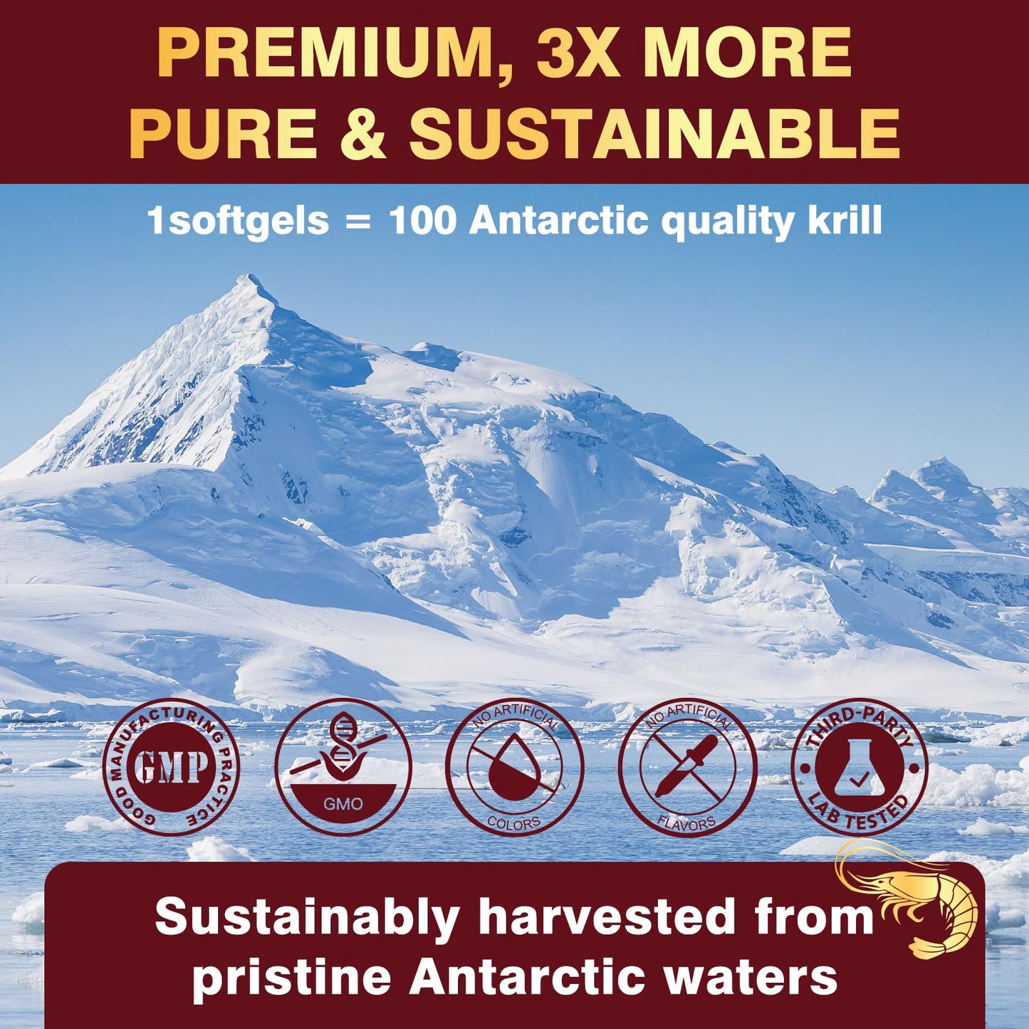 DRFOSTER Antarctic krill oil packaging emphasizing high absorption and no fishy aftertaste