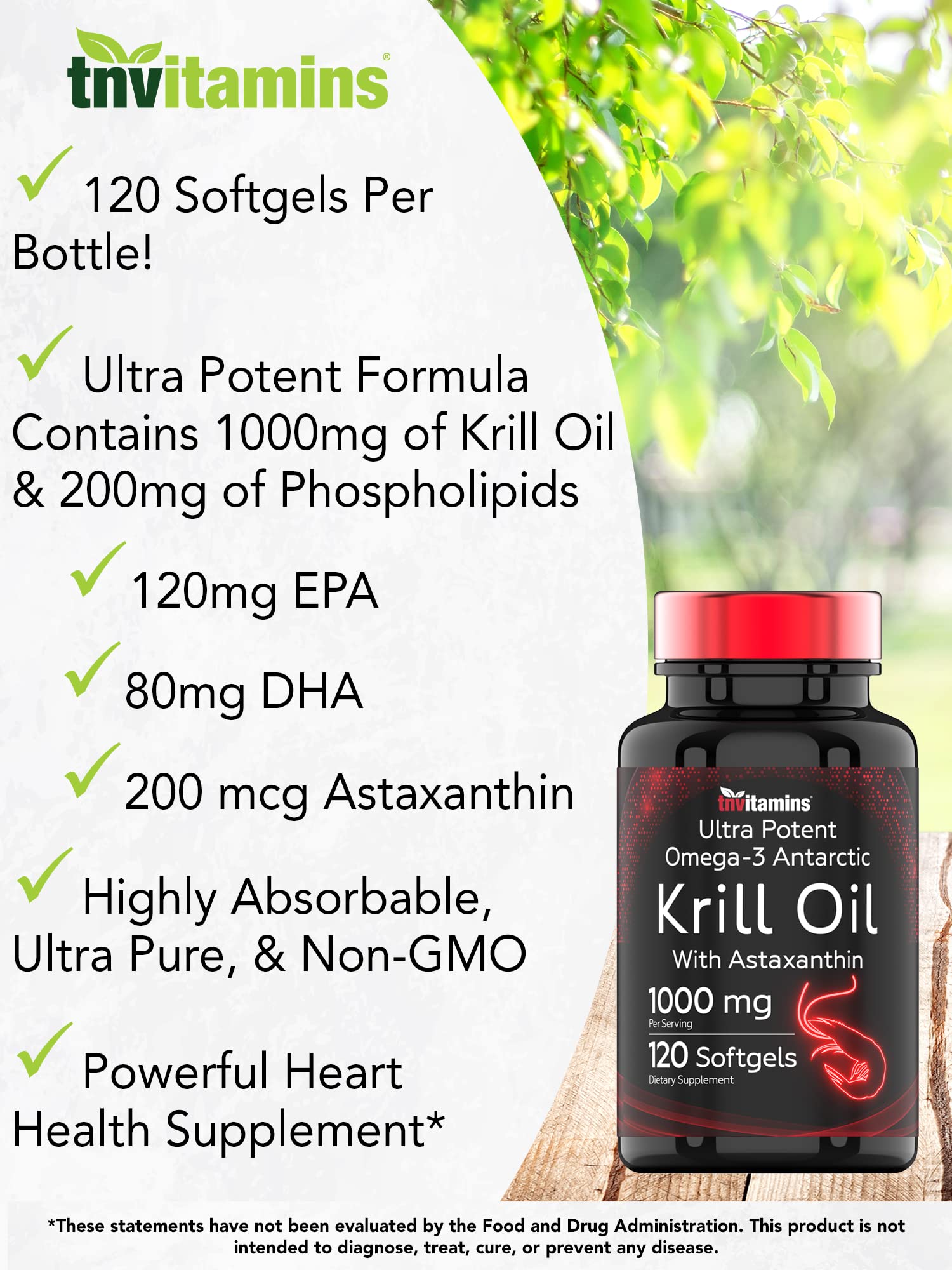 Imported USA omega 3 krill oil with astaxanthin capsule dosage details for heart health
