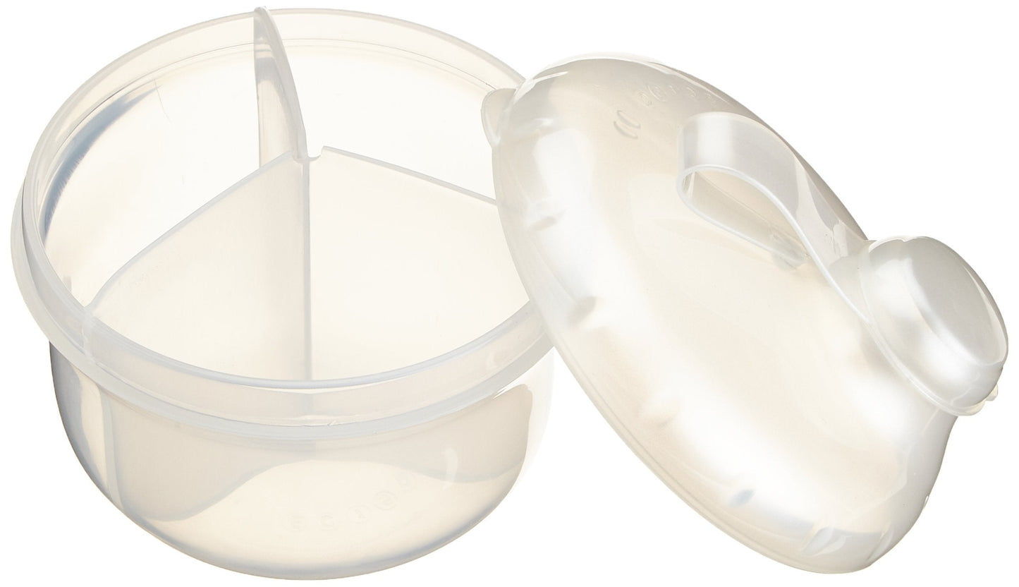 Nuby baby formula container with attached snap cap and sliding lid