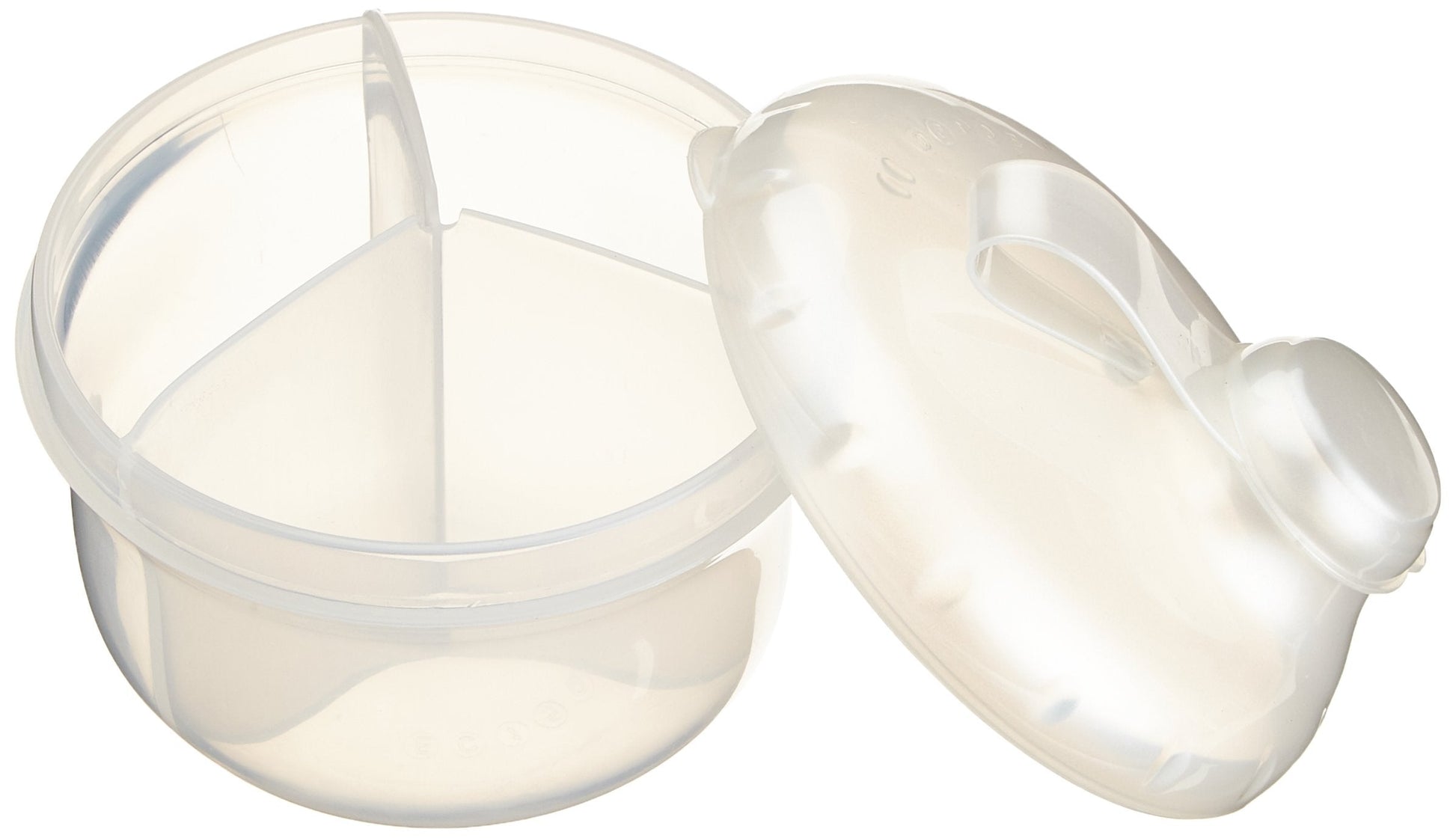 Nuby baby formula container with attached snap cap and sliding lid
