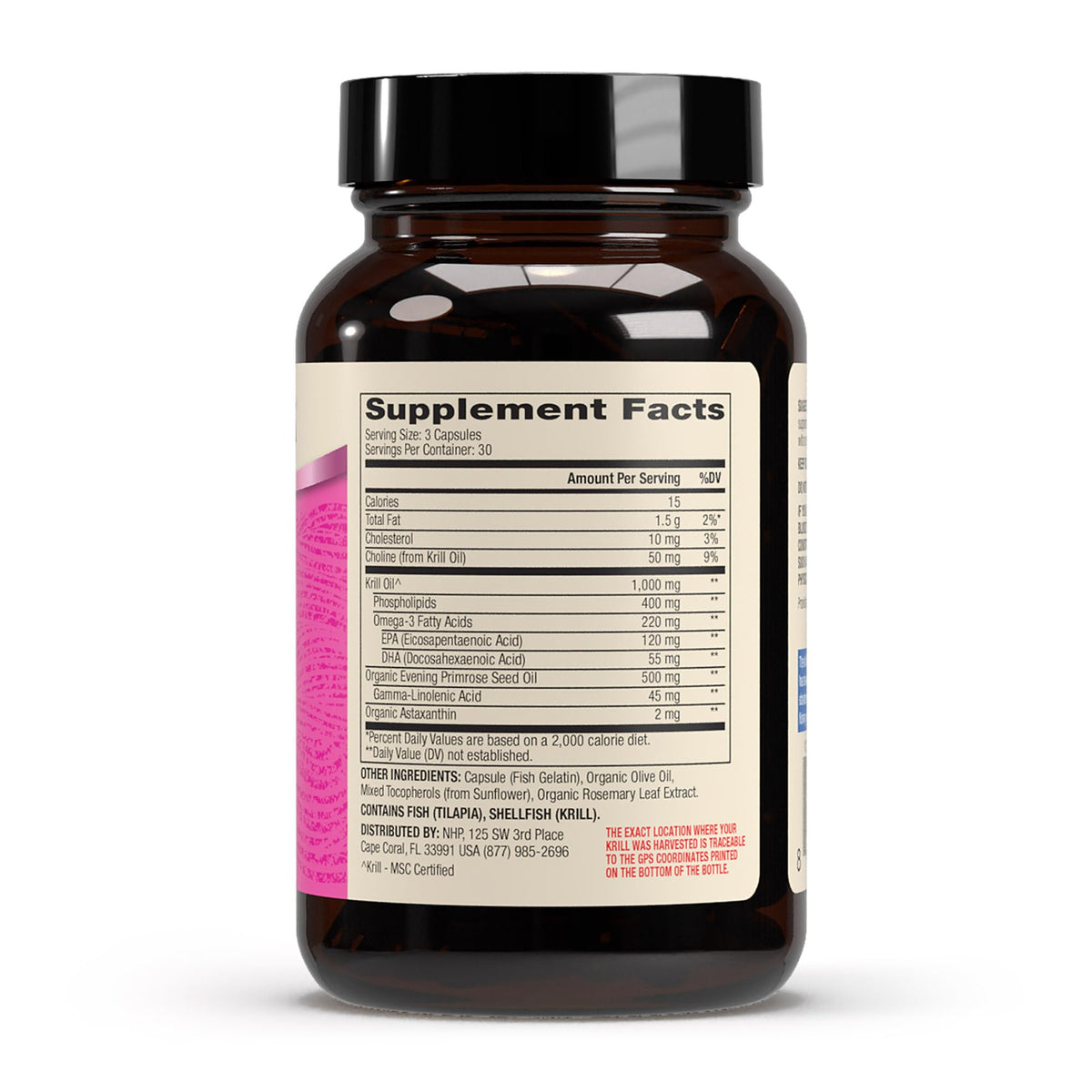Dr. Mercola Antarctic Krill Oil For Women supplement facts label
