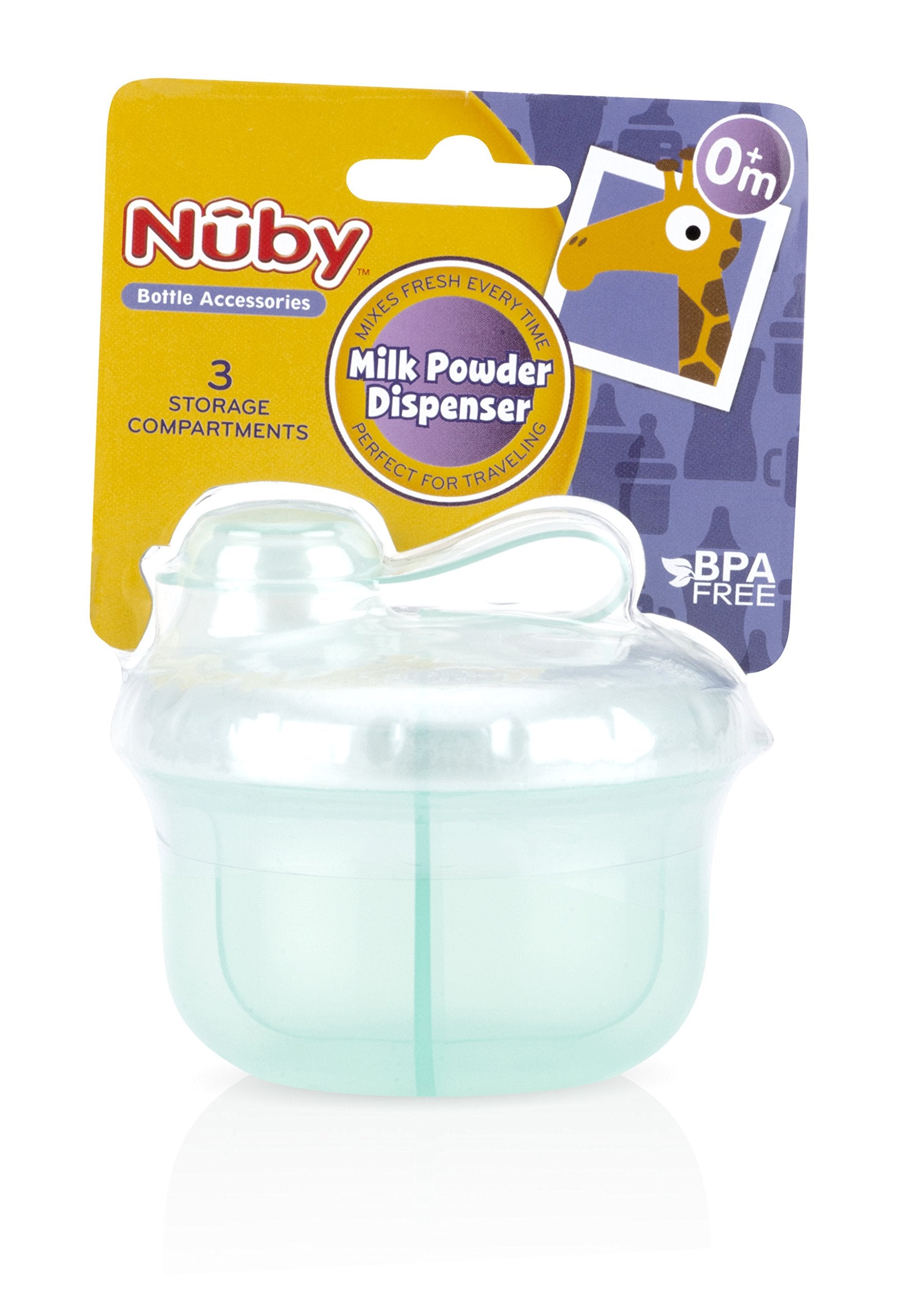Nuby three section baby powder dispenser top rack dishwasher safe