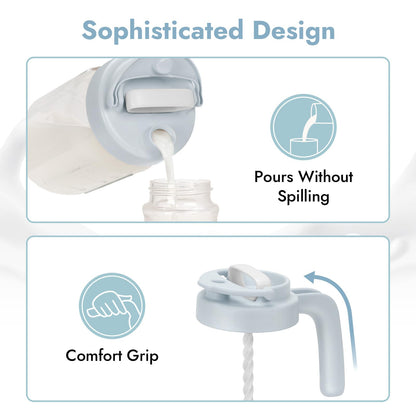 Papablic baby safe bpa free plastic stirring lid shown completely disassembled for cleaning