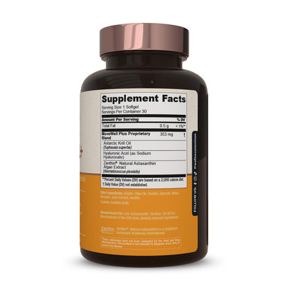 Live Conscious MoveWell Plus joint supplement bottle with key ingredients listing