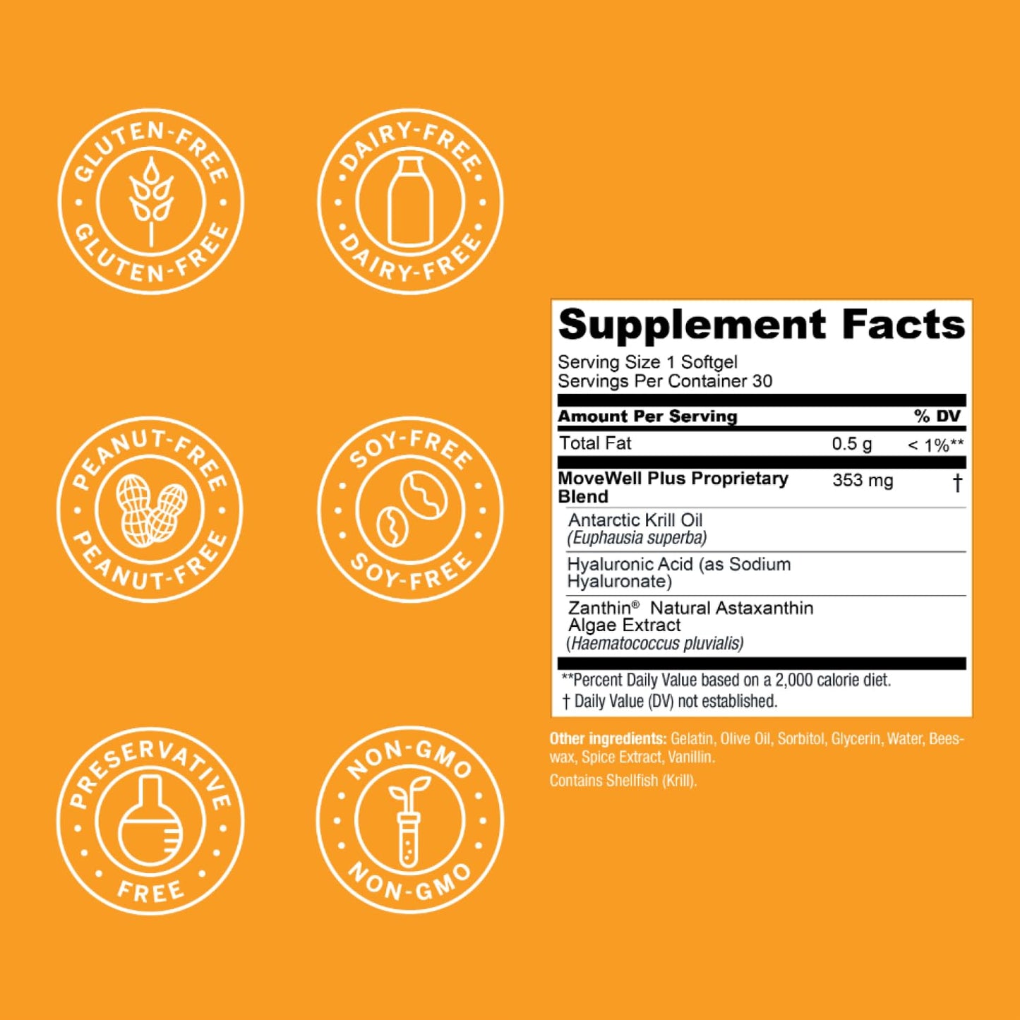 Live Conscious MoveWell Plus Antarctic krill oil joint lubrication capsules packaging close up