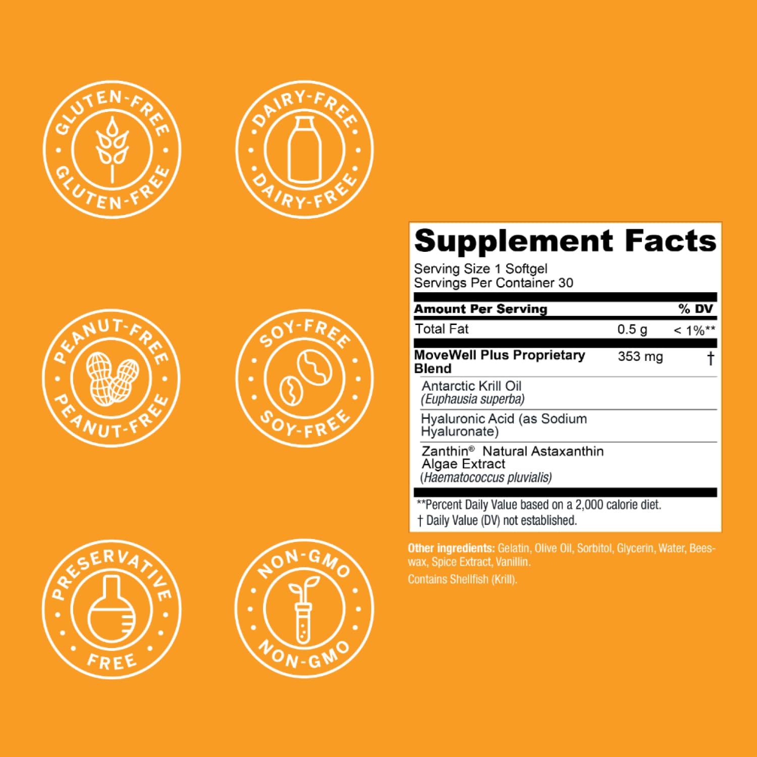 Live Conscious MoveWell Plus Antarctic krill oil joint lubrication capsules packaging close up