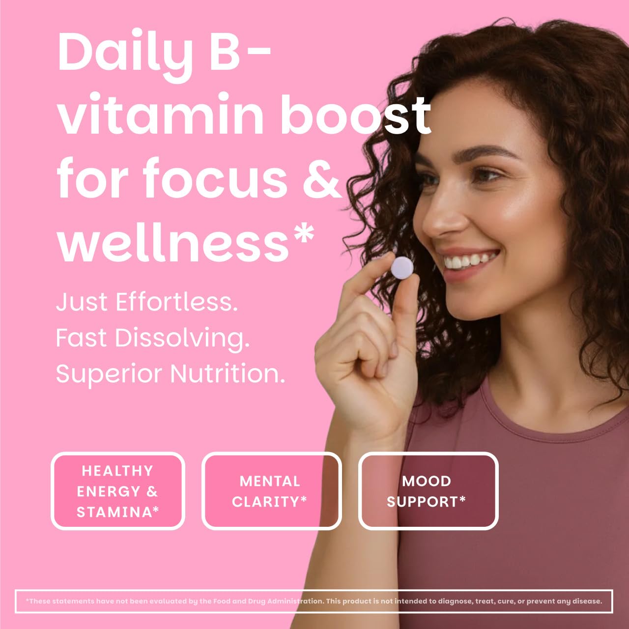 EZ Melts B vitamins supplement dissolvable tablets supplement facts label