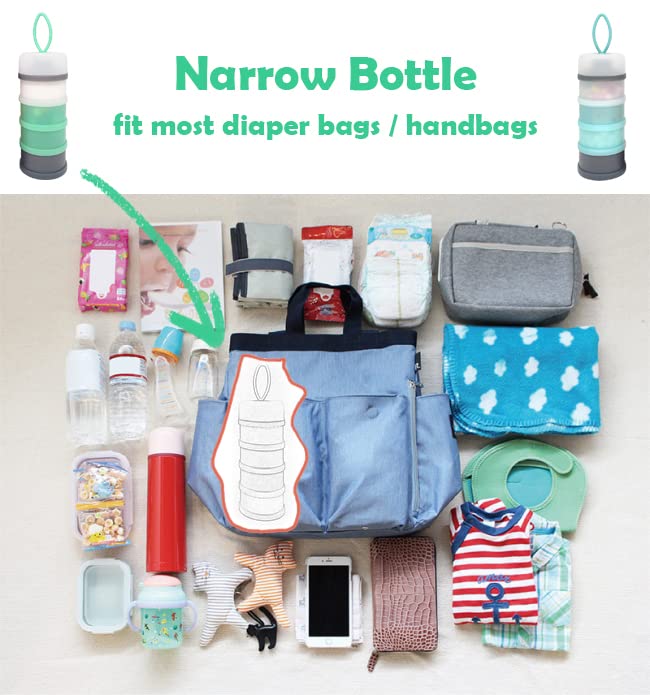 Side view of the lightweight and durable LADISO baby formula travel storage case with its convenient carrying handle.