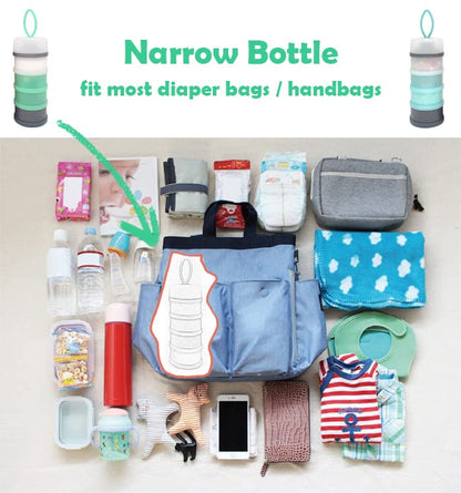 Side view of the lightweight and durable LADISO baby formula travel storage case with its convenient carrying handle.