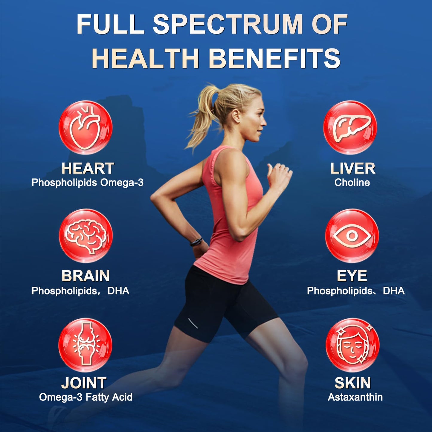 Zebora 1200 Milligrams krill oil dietary supplement bottle showing benefits for heart brain and joint health
