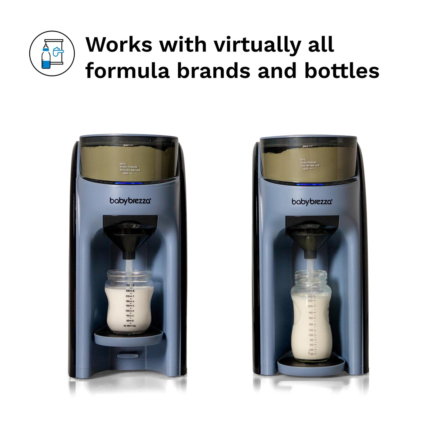 Authentic Baby Brezza formula dispenser machine with water tank and powder container