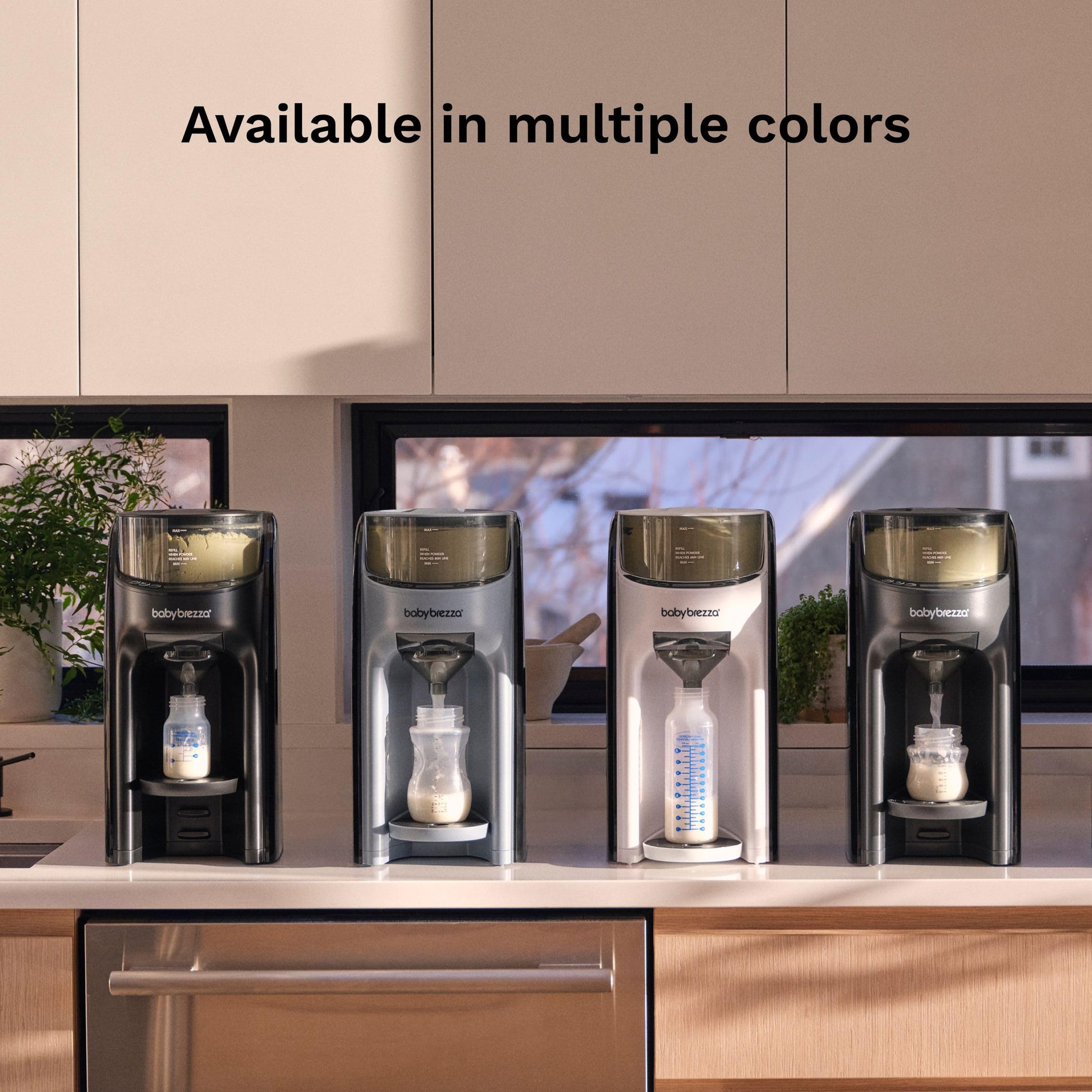 Imported Baby Brezza formula maker showcasing airtight powder storage compartment