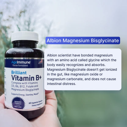Doctor formulated AgeImmune Vitamin B plus D3 for immune and cognitive support
